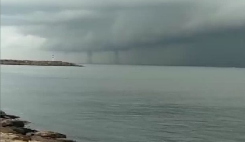 Edirne Enez sahilinde 2 hortum meydana geldi