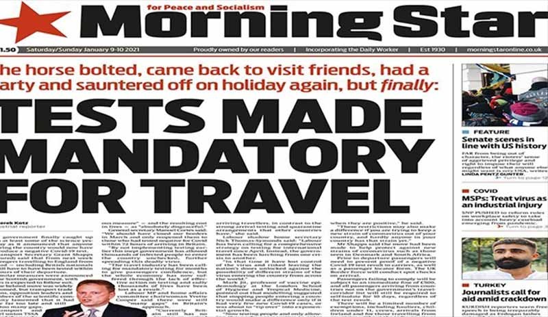 İngiltere'de yayımlanan Morning Star Gazetesi, tutuklanan Mehmet Aslan'ı manşetine taşıdı