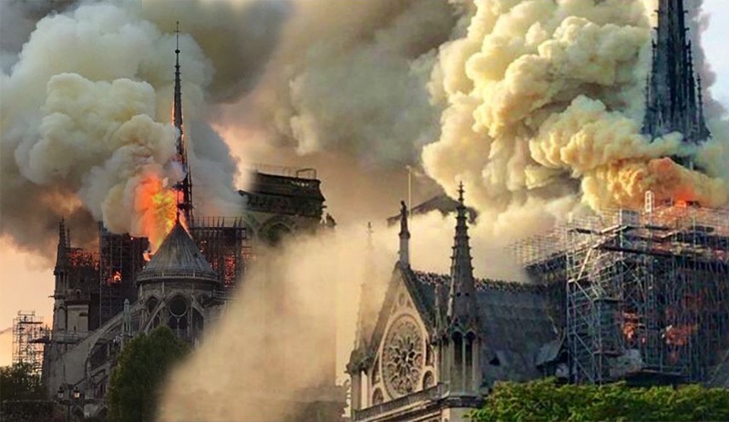 notre dame katedrali kurtarildi ama hasar buyuk